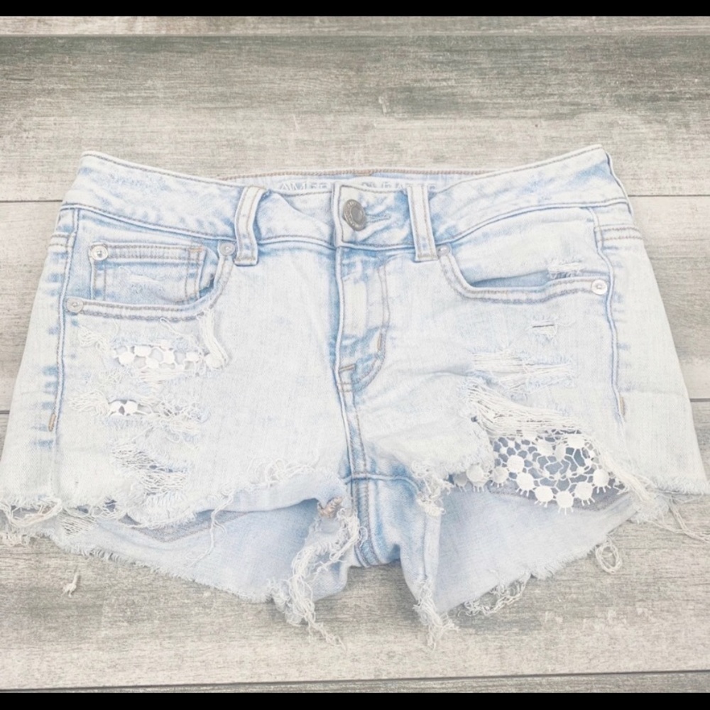 American Eagle shortie denim distressed shorts